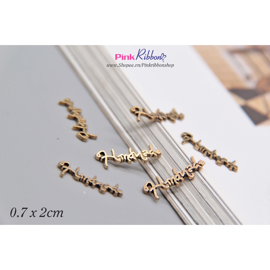 Set 5 cái - charm chữ handmade mạ xi vàng