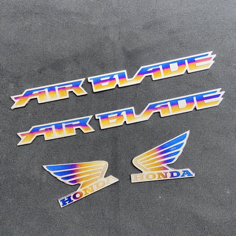 [New Sale] Combo Bộ Tem Chữ Nổi Full Titan Logo Honda AIR BLADE - AB - Air Blade Kèm Logo Cánh Chim Honda Full Titan Chất Phát Ngất