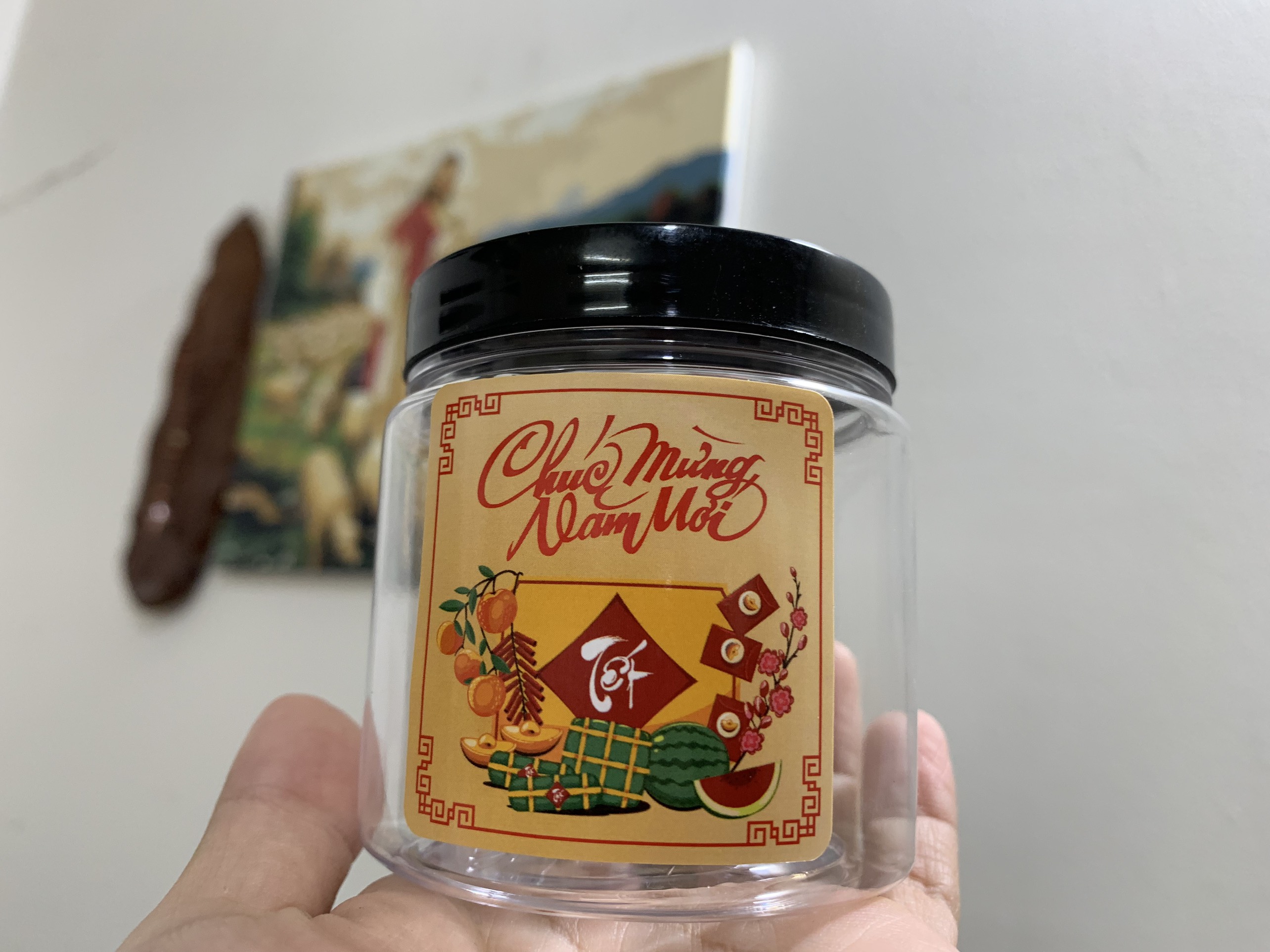 100 tem dán Tết - Vuông 5cm