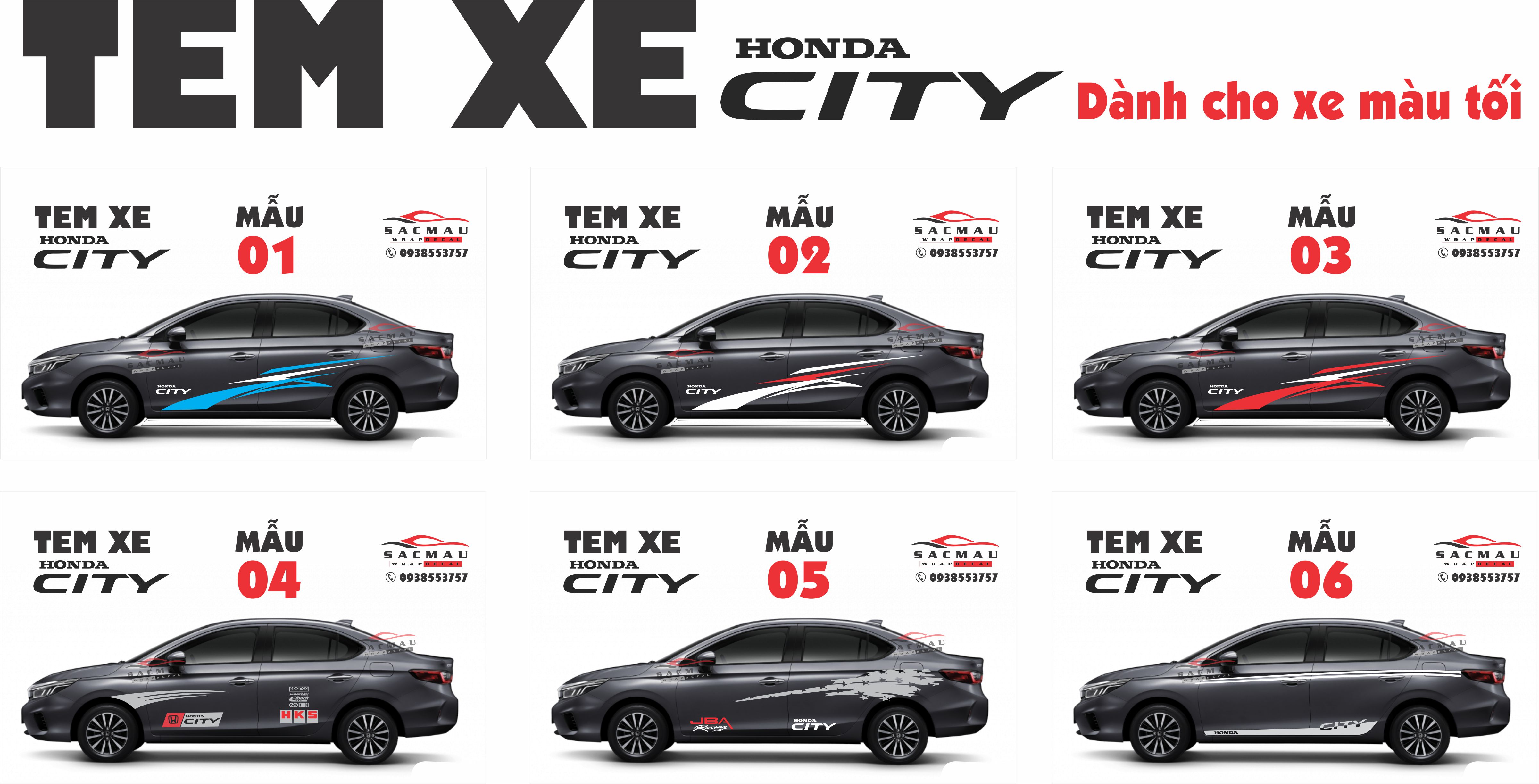 Tem dán xe  Honda City ms002