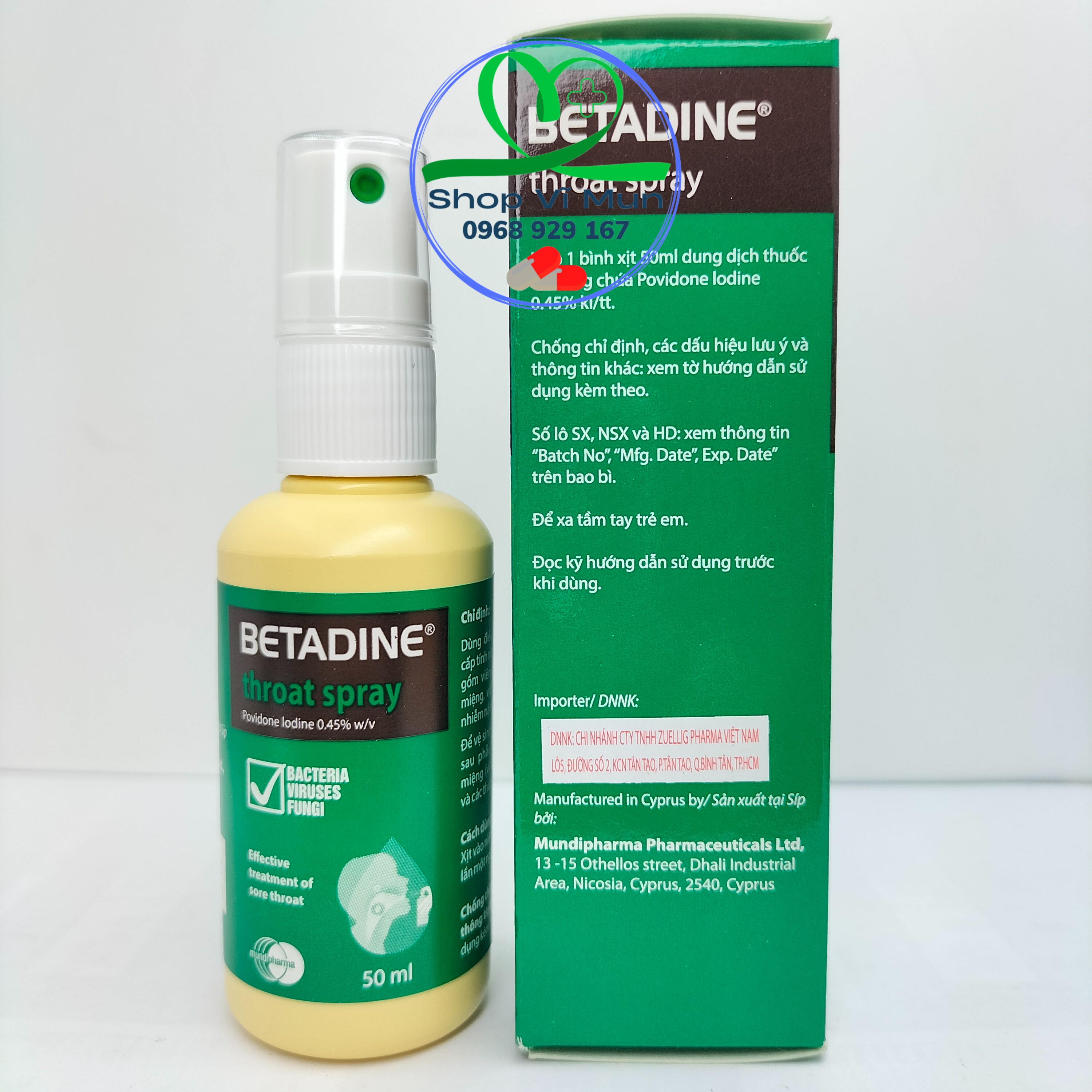 Xịt họng BETADINE chai 50ml