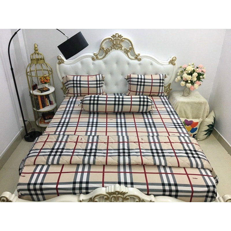 Ga 2m2 x 2m x 10cm thun lạnh sọc CAO CẤP (Giao màu ngẫu nhiên)
