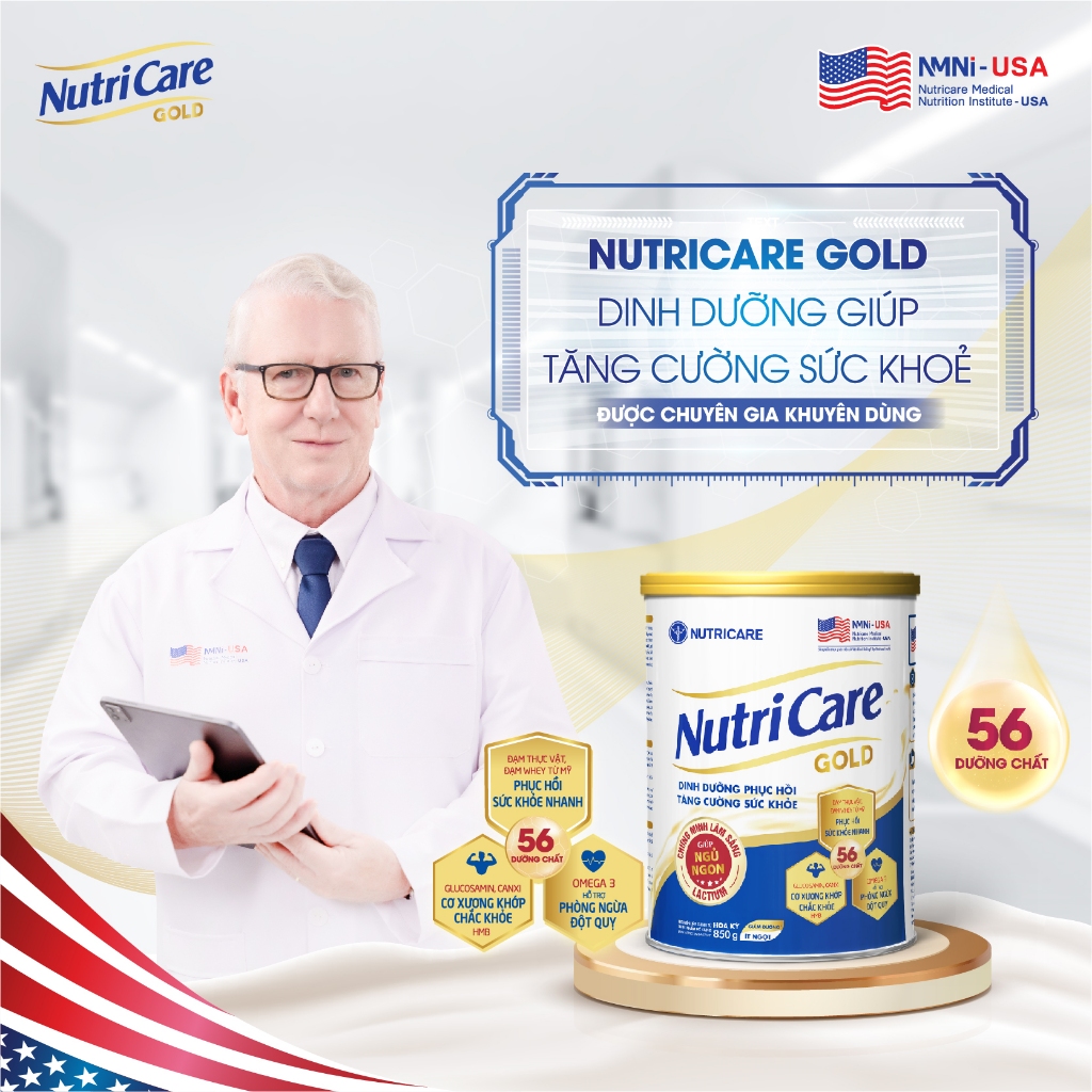 Sữa Bột Nutricare GOLD Giúp Ngủ Ngon Tiêu Hoá Khoẻ Tăng Cường Chức Năng Cơ Xương Khớp 850g