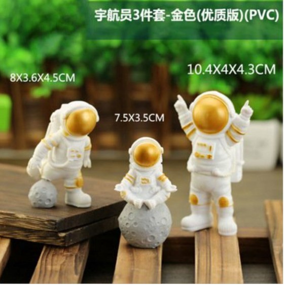 Set 3 mô hình phi hành gia trang trí bánh kem sinh nhật