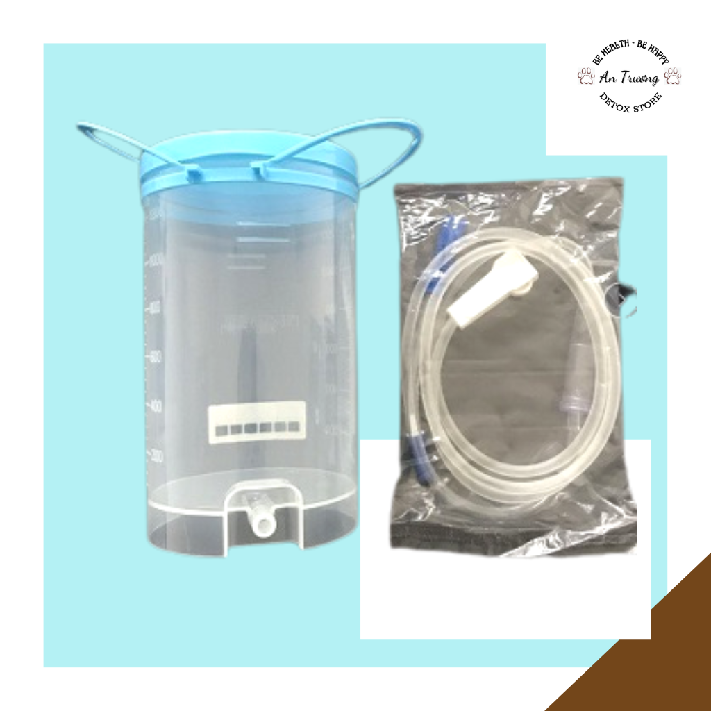 Bình truyền cà phê Enema thải độc đại tràng ( tặng 1 đầu dây truyền mềm mại tiêu chuẩn)