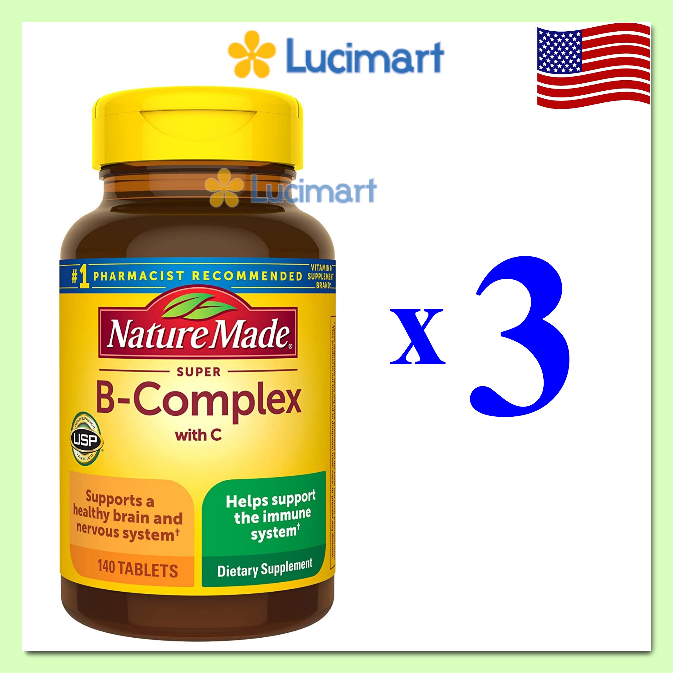 Viên uống Vitamin B Super B Complex Nature Made