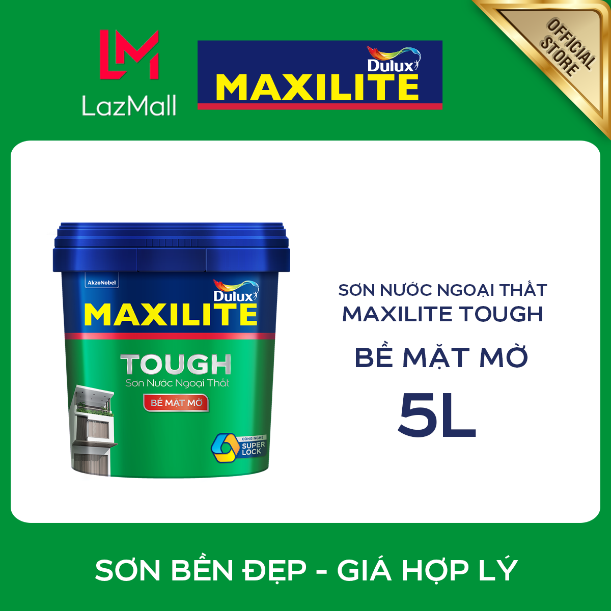 Sơn ngoại thất - Trung cấp - Maxilite Tough - Bề mặt mờ - 5L