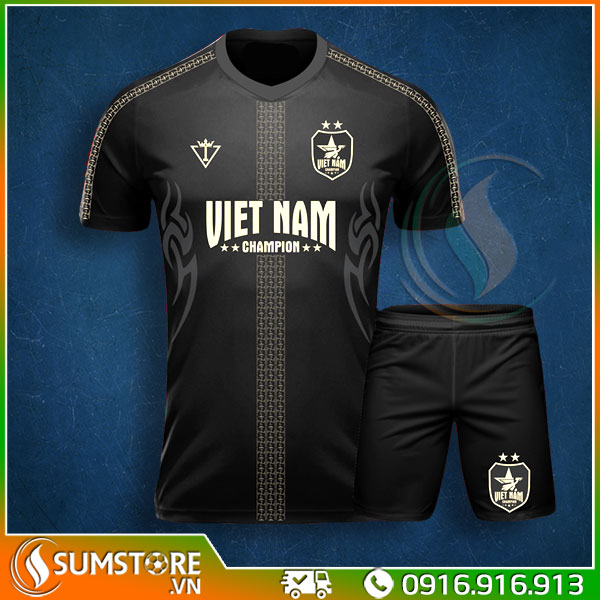 [HCM]Áo Bóng Đá Đội Tuyển Việt Nam Champion Đen S01 Độc Lạ - Vải Thun Lạnh Thái Cao Cấp (Có Kèm Hình Thật)