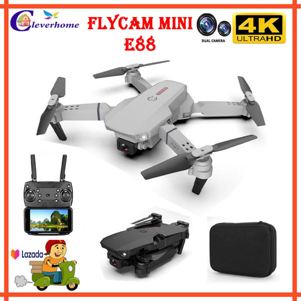 Flycam Mini Camera 4K Giá Rẻ E88 - Drone Dual Camera - Máy bay điều khiển tử xa 4 cánh
