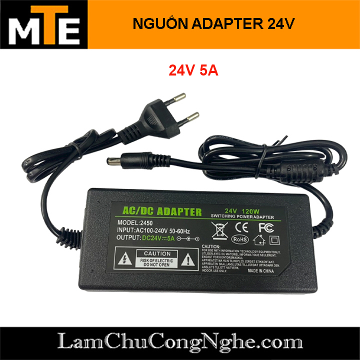 Nguồn adapter 24V 1A 2A 3A 4A 5A jack DC 5.5 x 2.1 mm