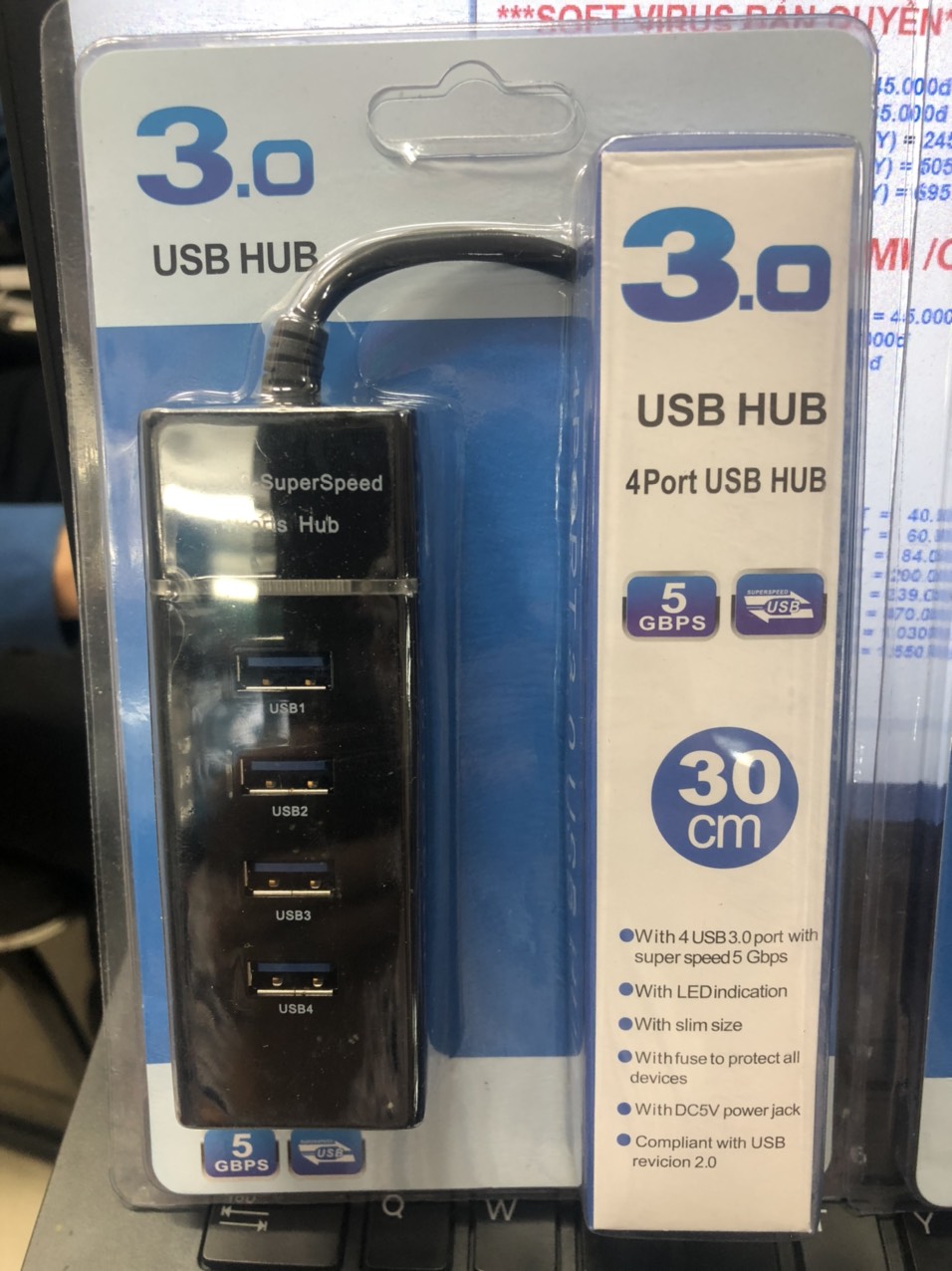 Hub Usb 4 Cổng Usb 3.0 Tốc Độ Cao- Loại Tốt
