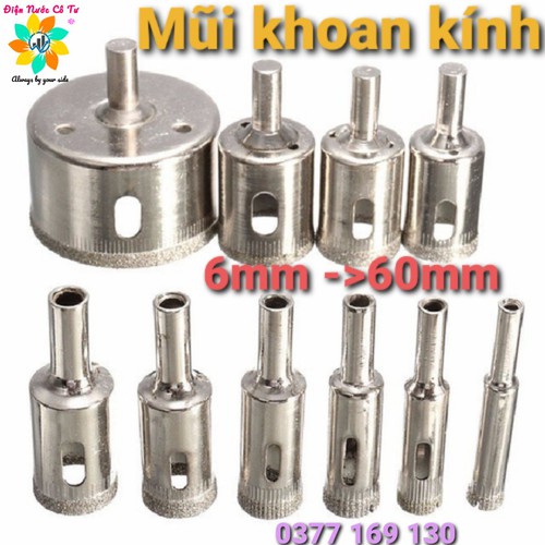 Mũi khoan kính Mũi khoan gạch men 6mm - 60mm