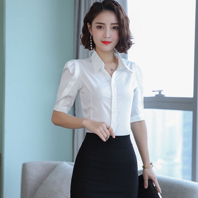 ÁO SƠ MI CÔNG SỞ NỮ TAY VIỀN KIỂU