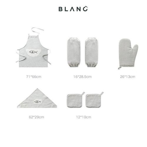 Set Tạp Dề Nấu Ăn Làm Bếp Lupin BLANC'