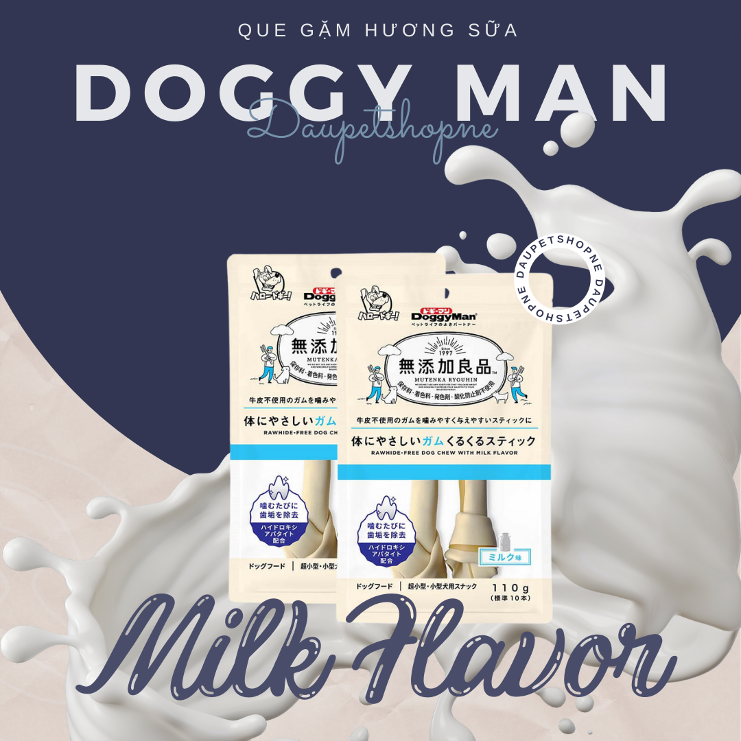 Que gặm sạch răng Doggy Man cho chó - snack thú cưng