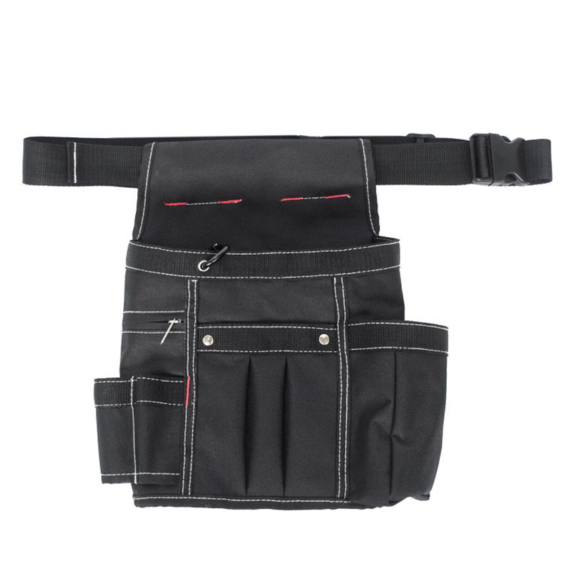 Waist Bag Oxford Cloth Tool Pocket Small Belt Pouch Tool Holder with Adjustable Nylon Belt for Electricians Garden