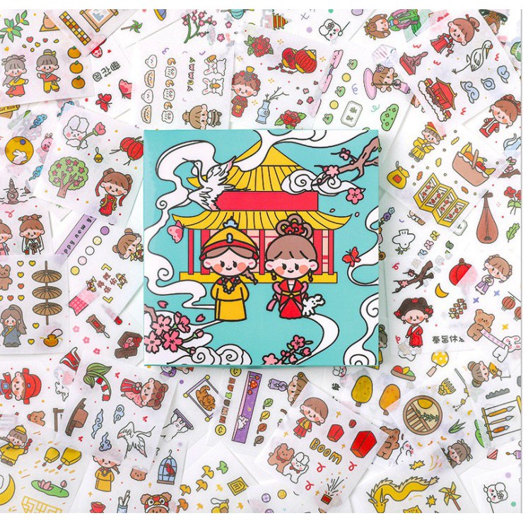 [ATKSHOP] Combo 100 sticker Washi cô gái