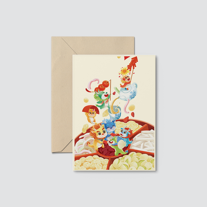 Postcard mẫu Rồng -  TIỂU LONG CÁT HỘI