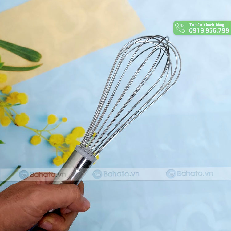 Phới đánh trứng inox cán đỏ 28cm