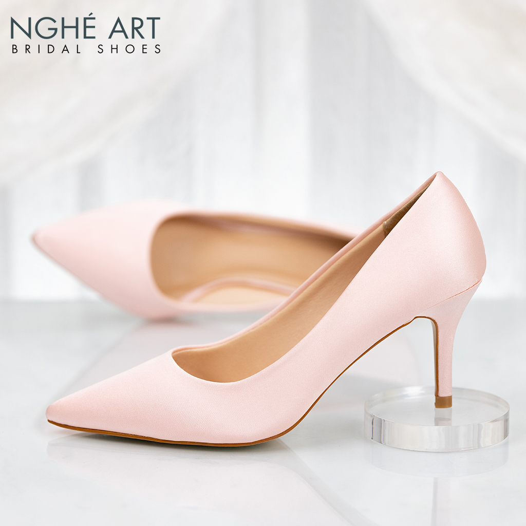 Giày cưới Nghé Art satin trơn 305