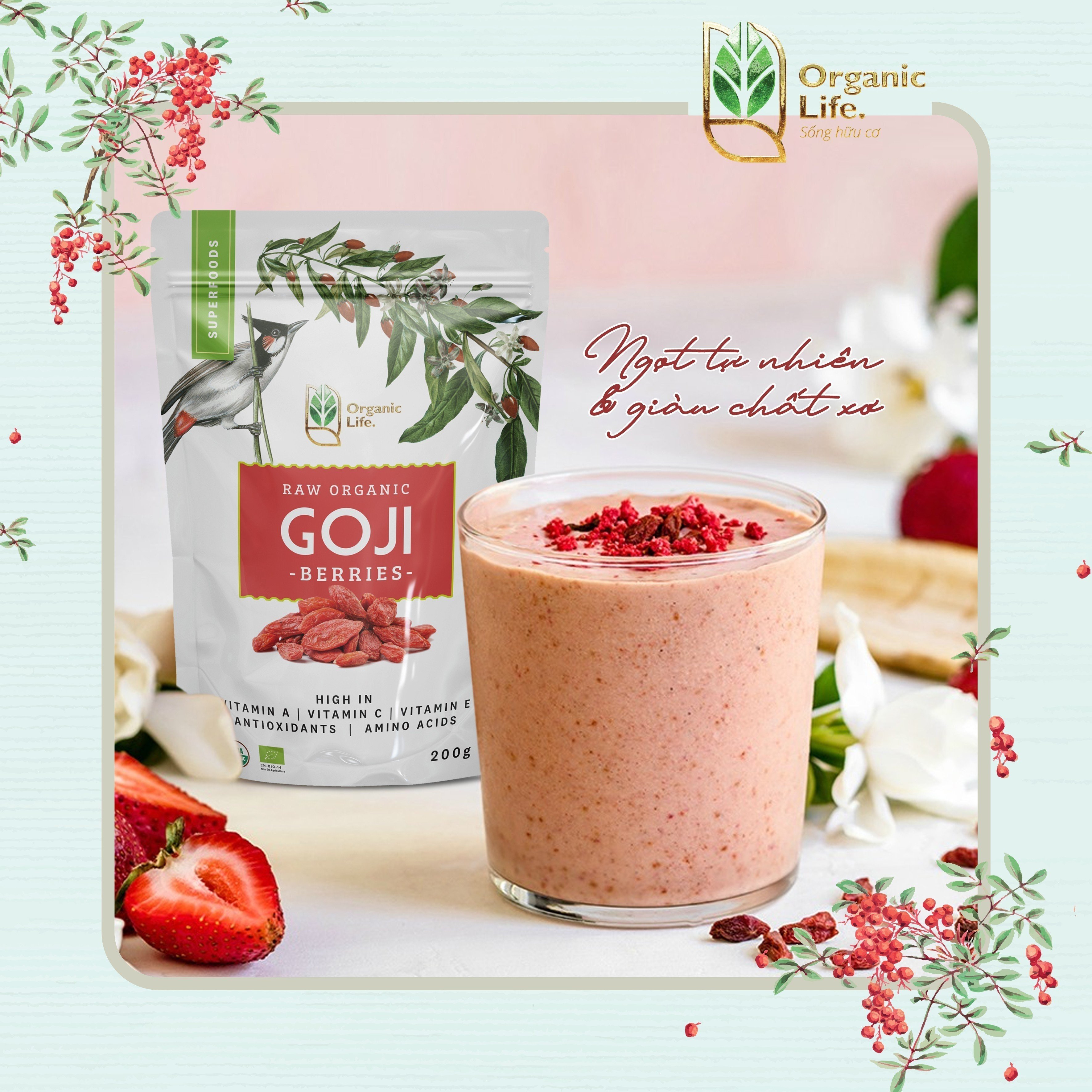 Kỷ Tử Hữu Cơ Organic Life (Câu Kỷ Tử) 200G (Kỷ Tử Ninh Hạ)