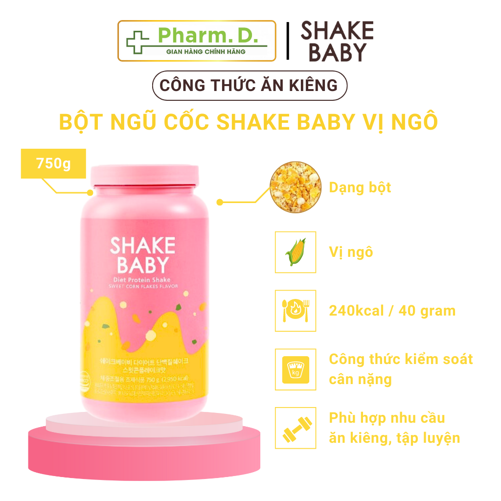 Bột Ngũ Cốc Ăn Kiêng Diet Formular Protein SHAKE BABY 750g Hỗ Trợ Giảm Cân - Hàn Quốc