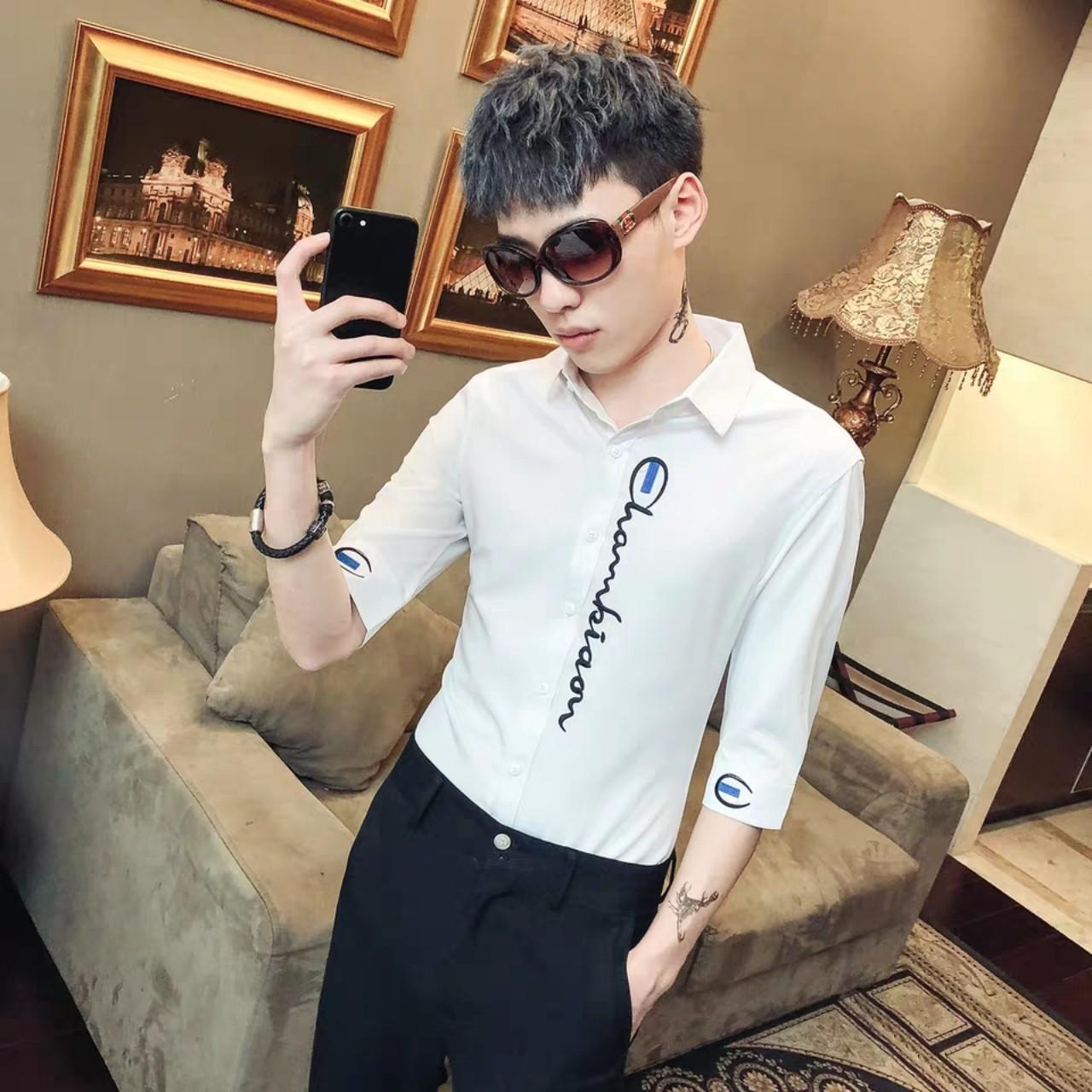 [HCM]Áo Sơ Mi Nam Dài Tay Hàn Quốc Vải Lụa cao cấp ( BAO CHẤT ĐẸP Y HINH)