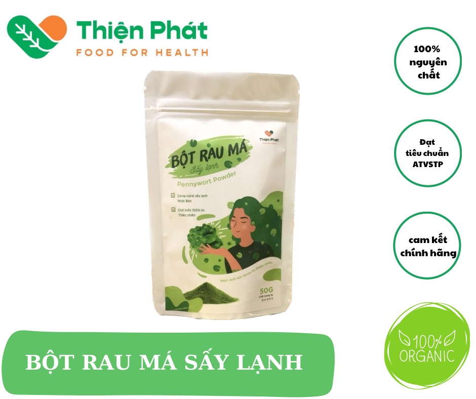 [HCM]Bột Rau Má 100% Nguyên Chất Sấy Lạnh Thiện Phát Thanh Nhiệt Giải Độc Cơ Thể|Gói 50G