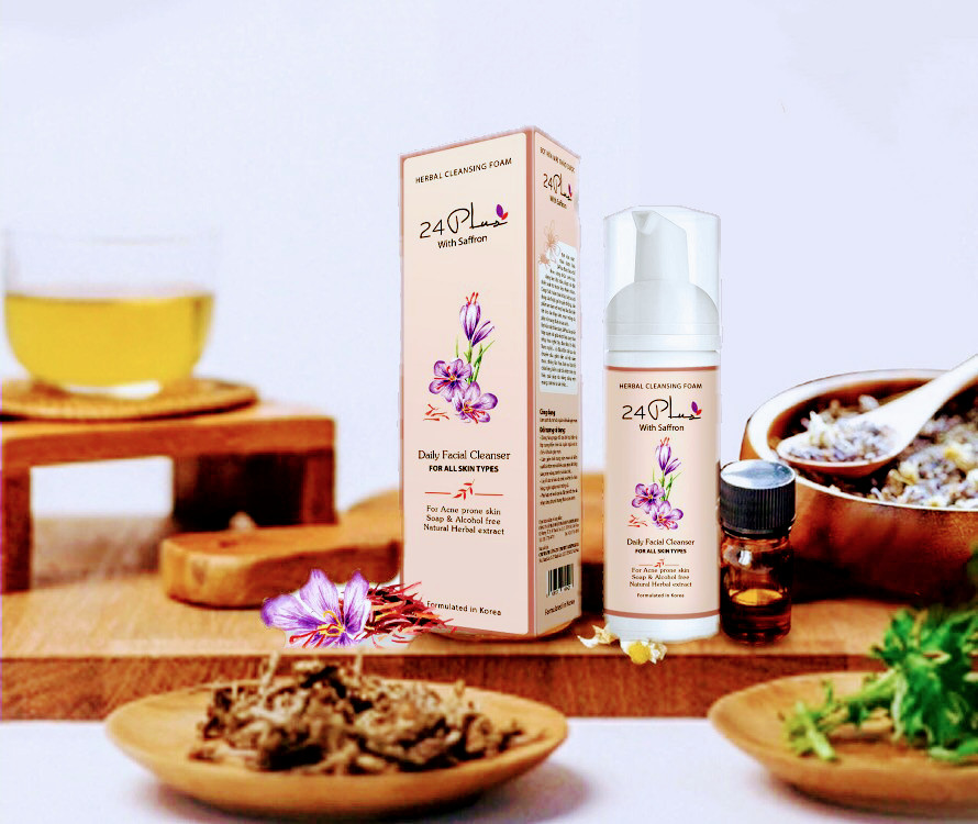 Bọt rửa mặt thảo dược nghệ tây 24 PLUS