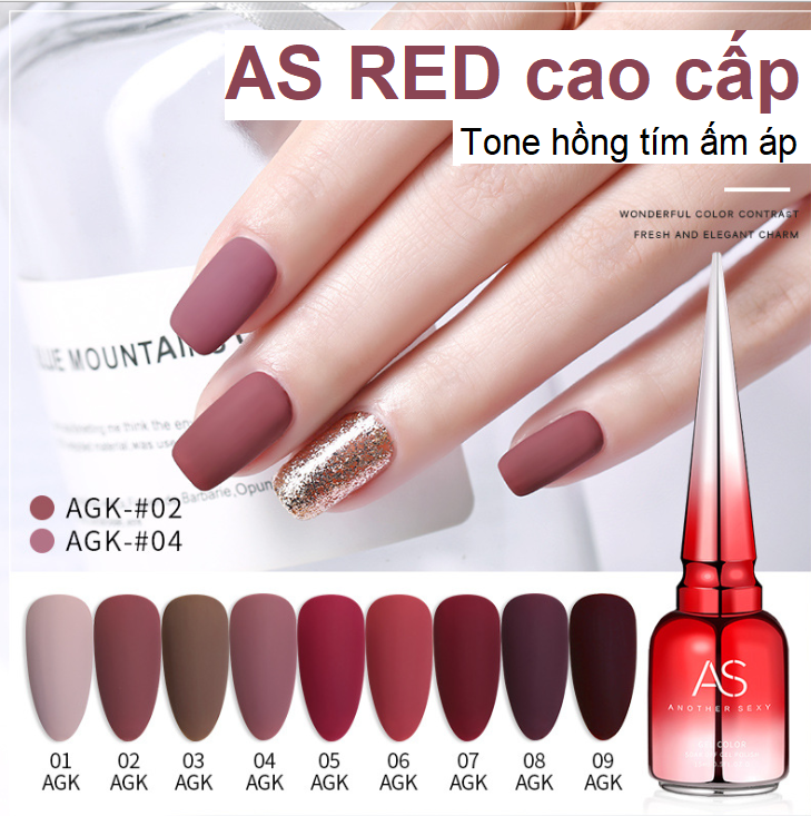 Sơn gel AS red - màu đỏ hồng mã AGK