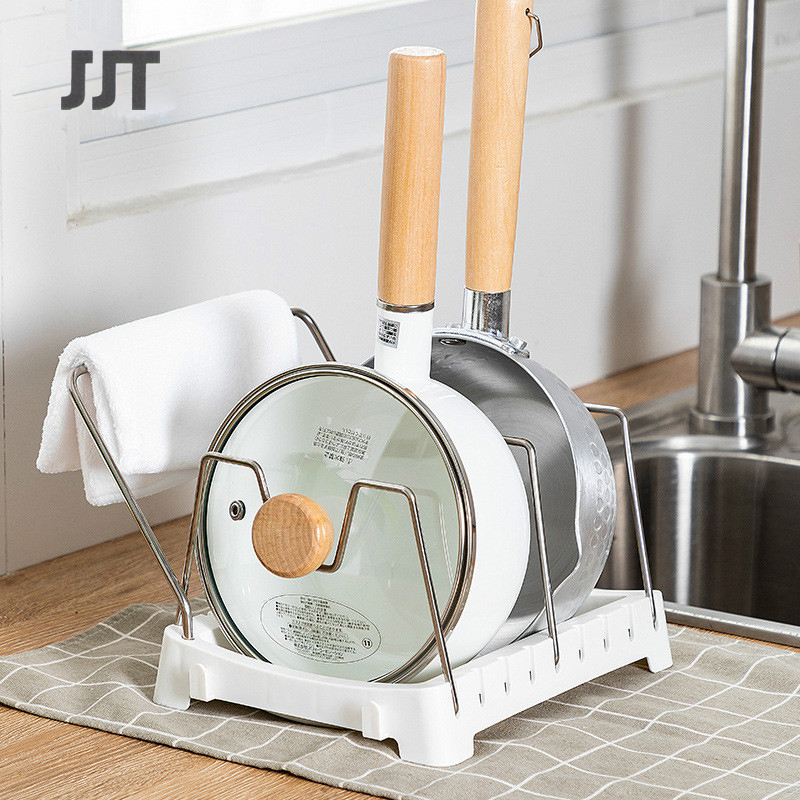 JJT [Miễn Phí Vận Chuyển]Giá Để Nồi Và Chảo Nhà Bếp, Giá Nồi Đa Năng Có Thể Điều Chỉnh Khoảng Cách Với Khăn Bar Có Thể Nối Kệ Tủ