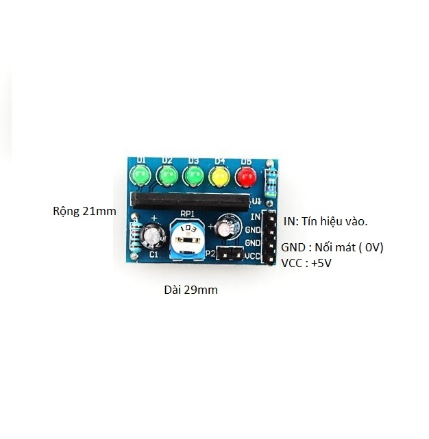 Mạch LED nháy theo nhạc 5 led 3mm