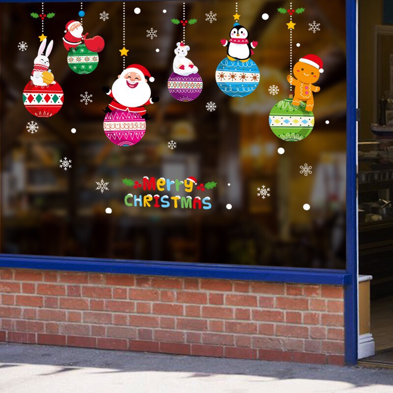 Decal trang trí Noel - Bong Bóng sắc màu noel mới