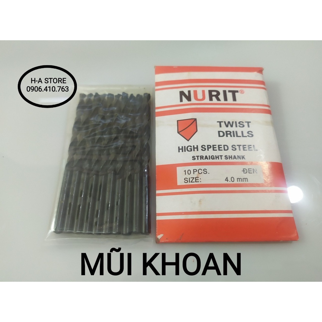 Mũi khoan thường 1,5 / 2 / 2,5 / 3 / 3,5 / 4 / 4,2 / 4,5 / 5 / 5,2 / 5,5 / 6li