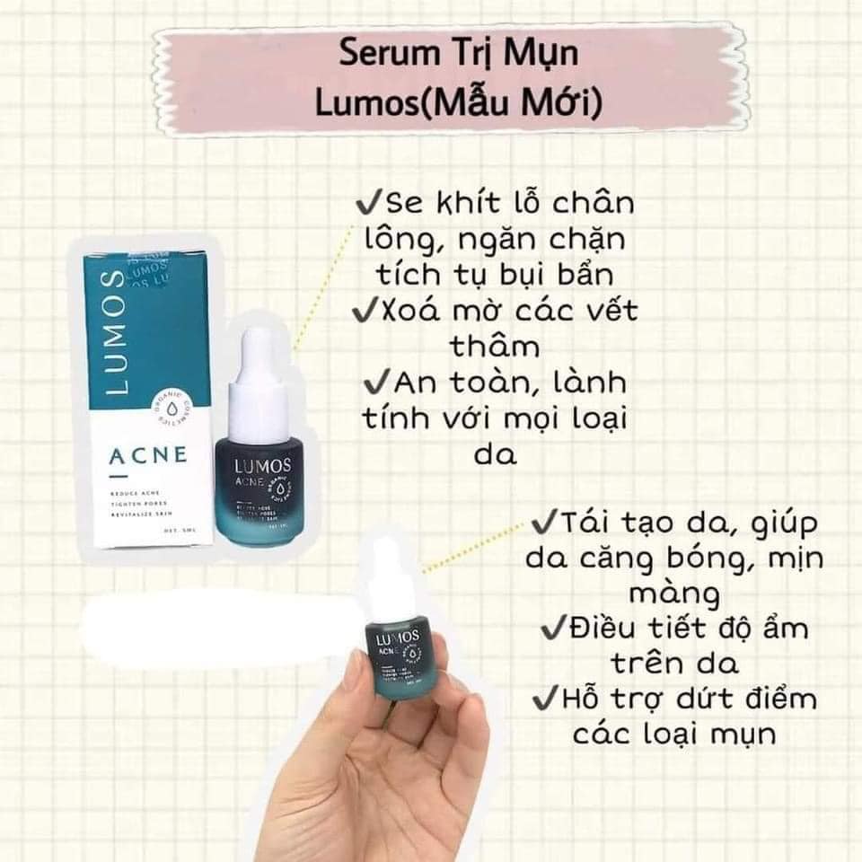 [mẫu mới 2021] Serum Mụn Dưỡng Trắng Da Lumos Acne Cao Cấp