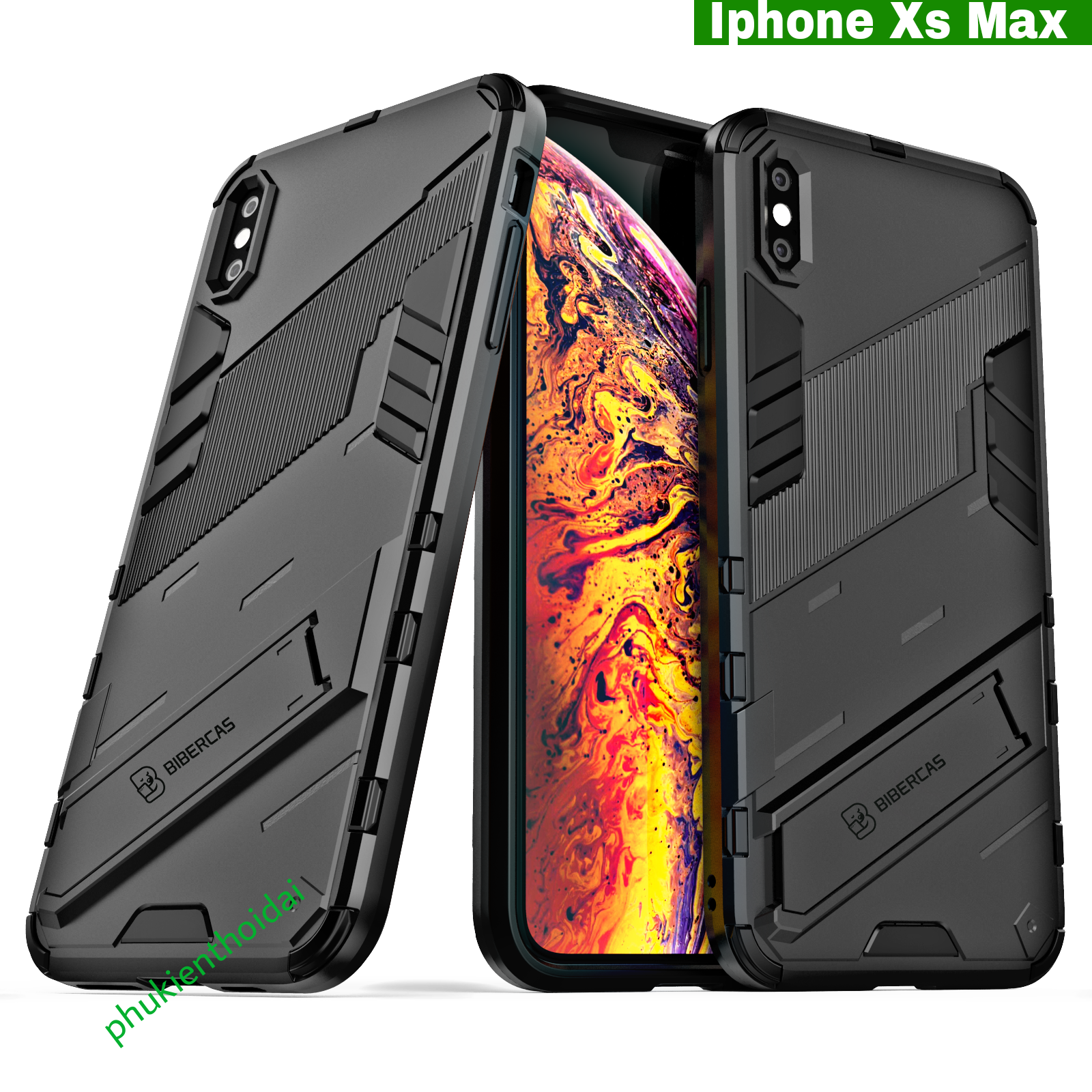 Ốp lưng Iphone Xs Max Iron Man Ver 2 chống sốc giá đỡ xem phim cao cấp