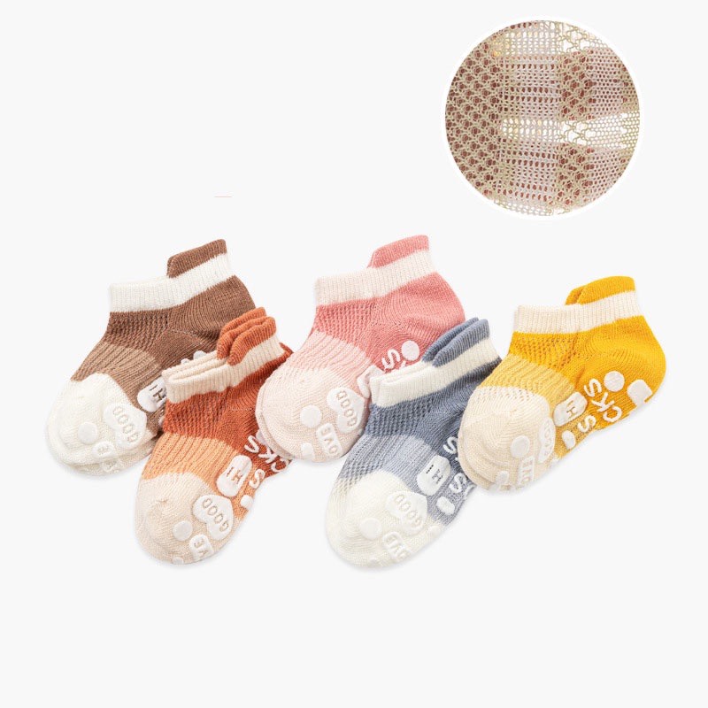 Set 5 Đôi Vớ / Tất lưới chống trượt cao cấp tập đi an toàn cho bé