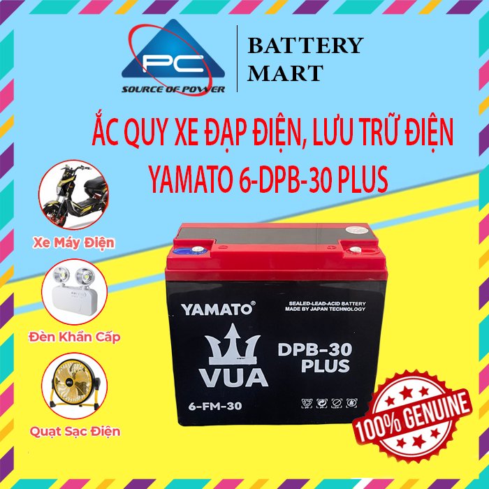 Ắc Quy Xe Máy Điện YAMATO YMT-12-30 12V-30AH, acquy dùng cho Loa Kéo, Năng Lượng Mặt Trời
