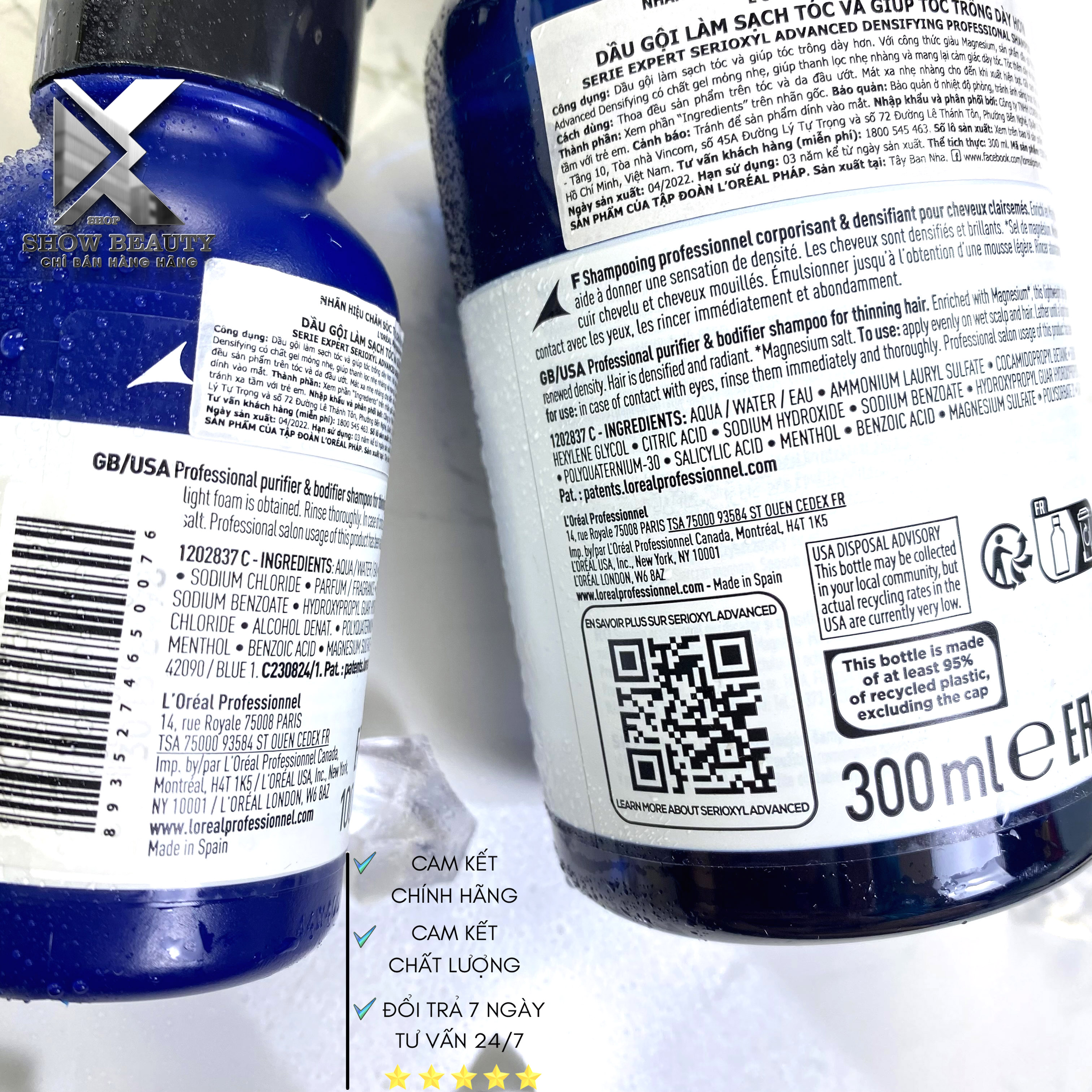 Dầu Gội Làm Dày Tóc, Giúp Kích Thích Mọc Tóc Serioxyl - Loreal Professionnel (Size Nhỏ)