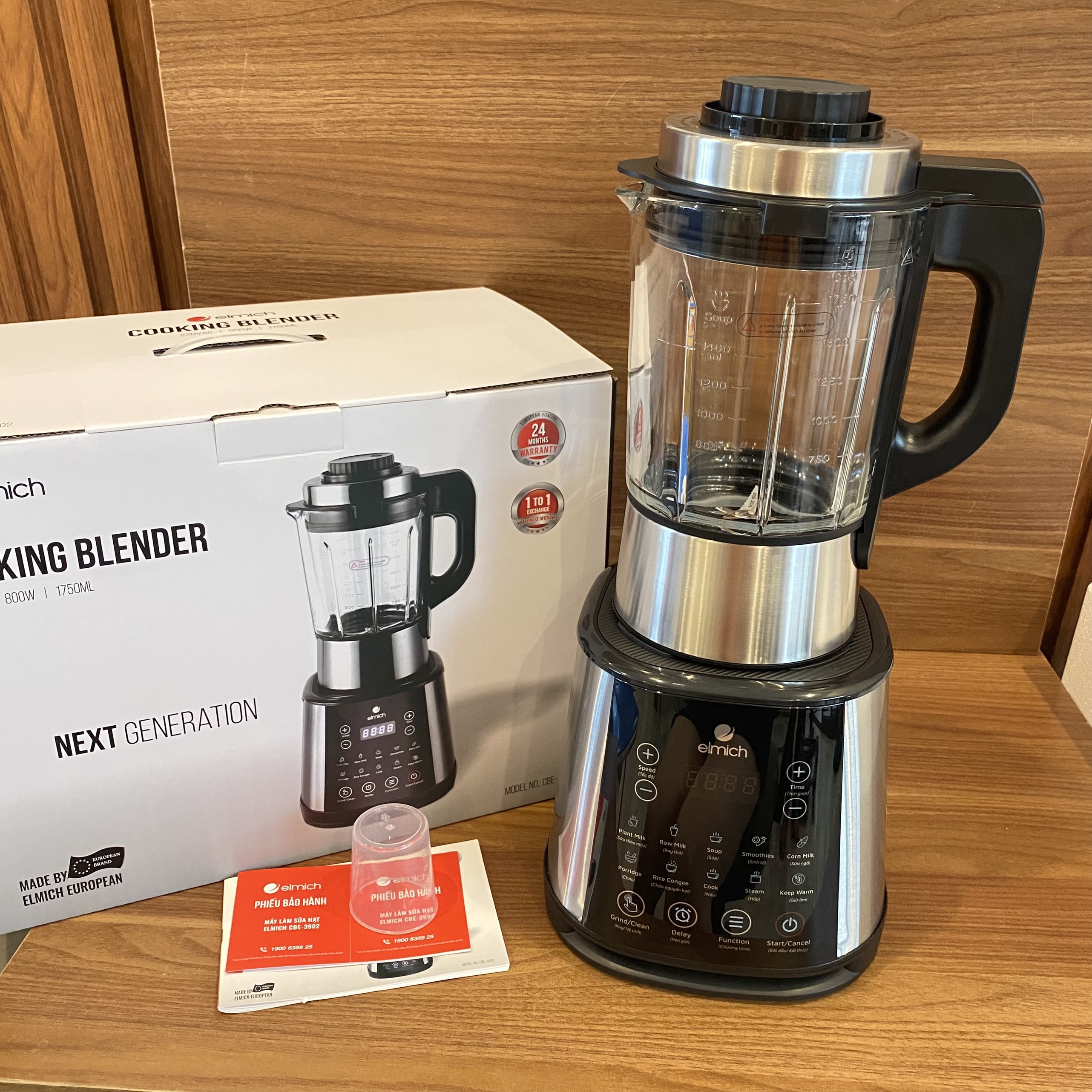 Máy Làm Sữa Hạt EMICH CBE-3902 (Dung Tích Cối 1,75L - Công Suất 1600W - 10 Chức Năng) - Hàng Chính Hãng