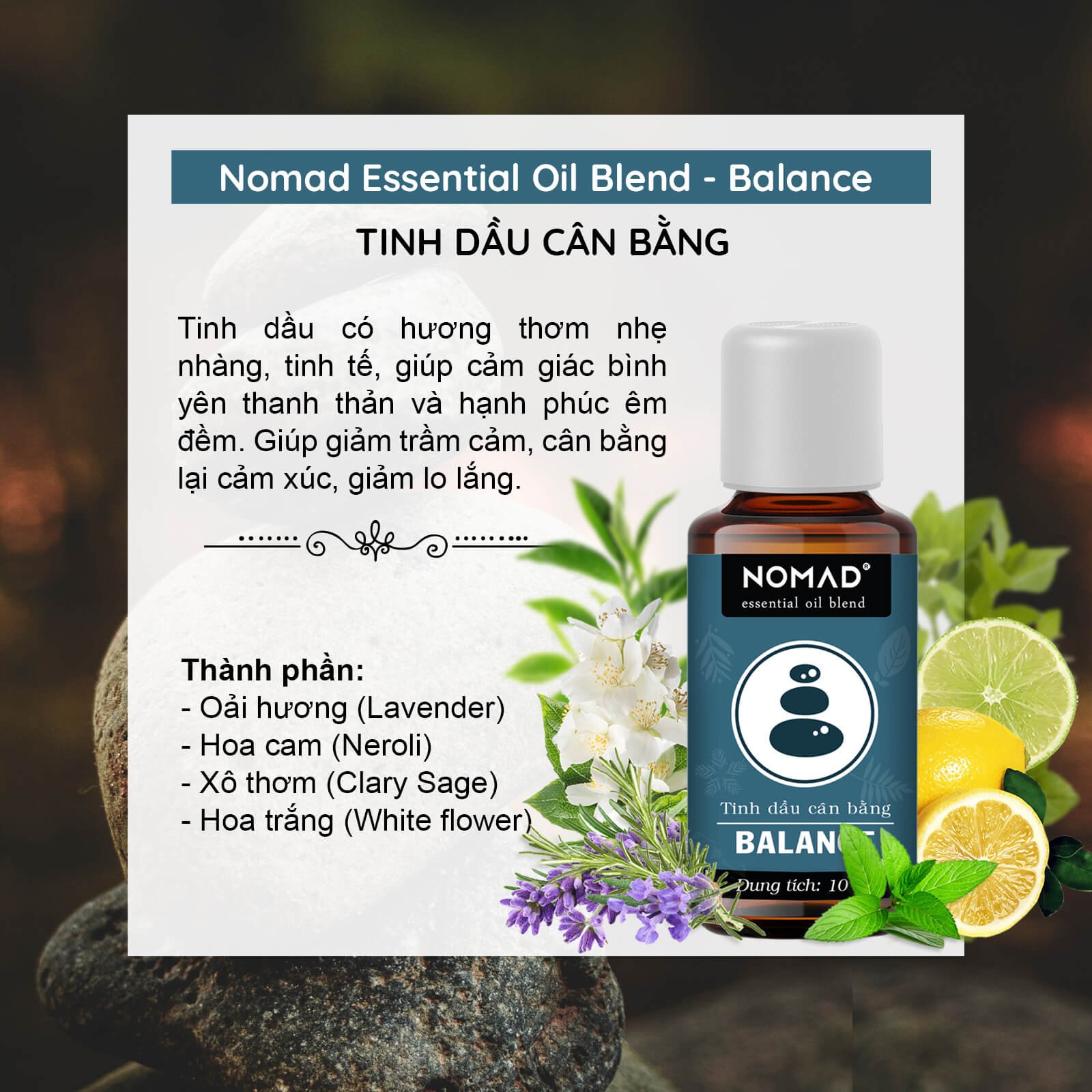 Tinh Dầu Thiên Nhiên Nomad Essential Oil Blend 10ml