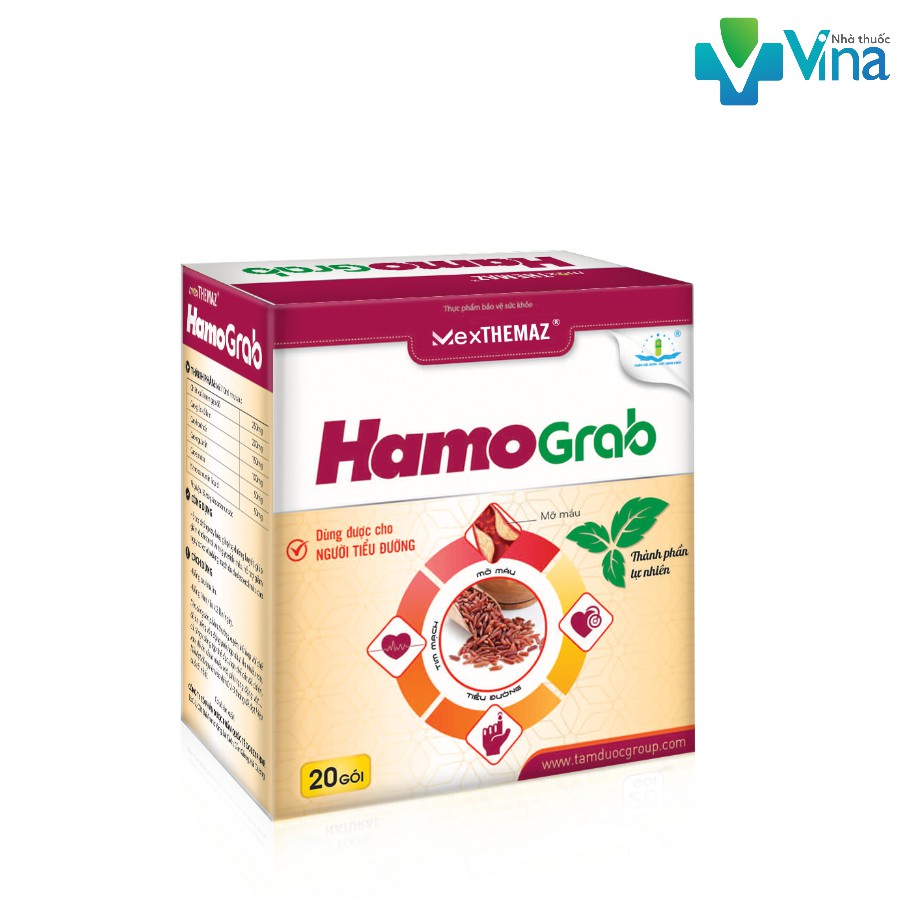 Hamo Grab – hạ mỡ máu, bảo vệ tim mạch- Hộp 20 gói
