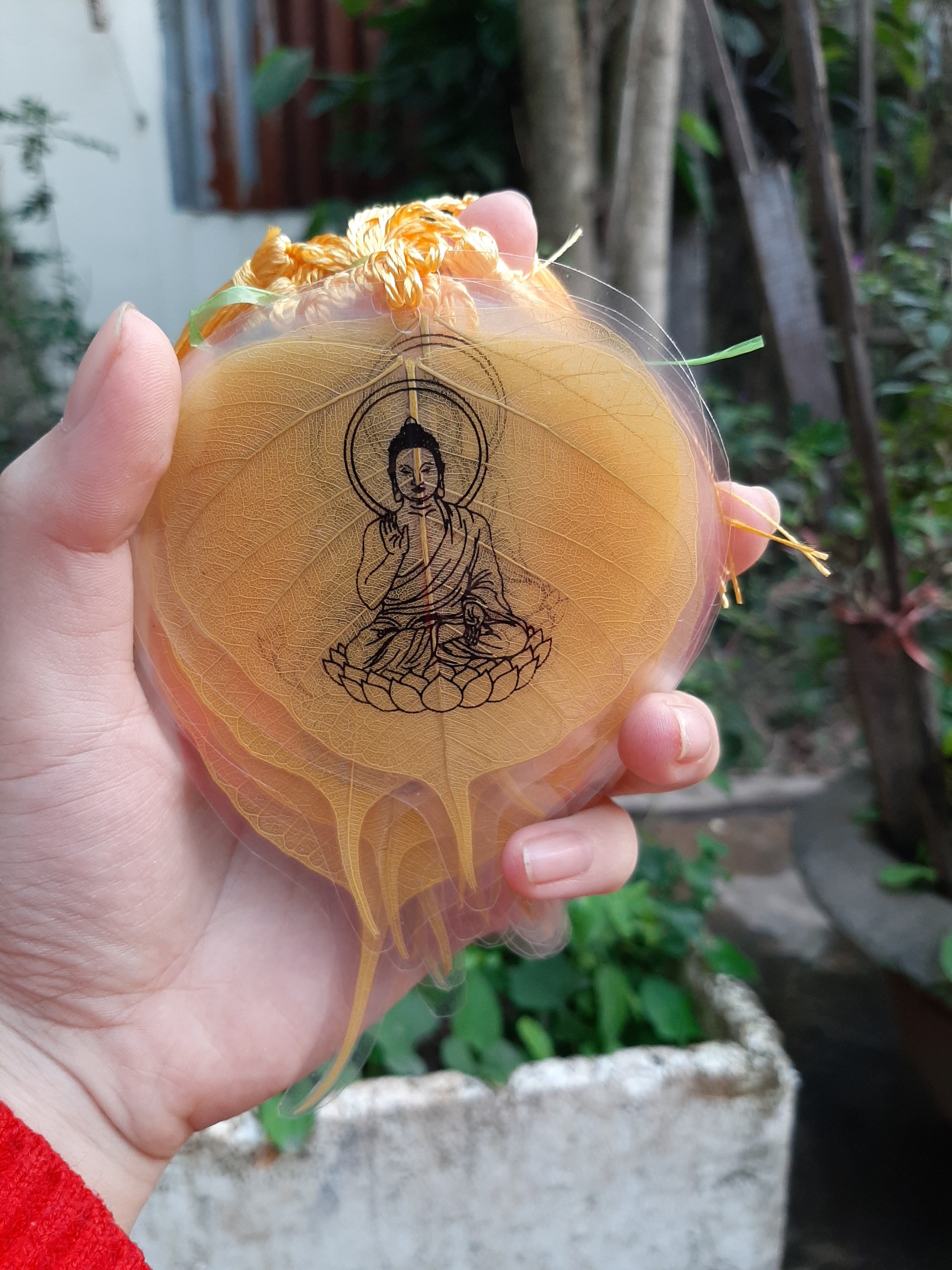 set 4 lá bồ đề in hình phật size to