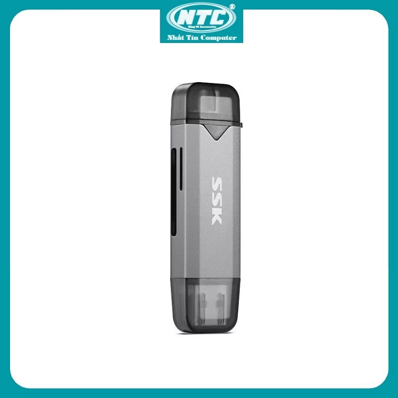 Đầu đọc thẻ nhớ TypeC Transcend RDC3 Gen 1 - hỗ trợ khe microSD/SD (Đen) - Nhất Tín Computer