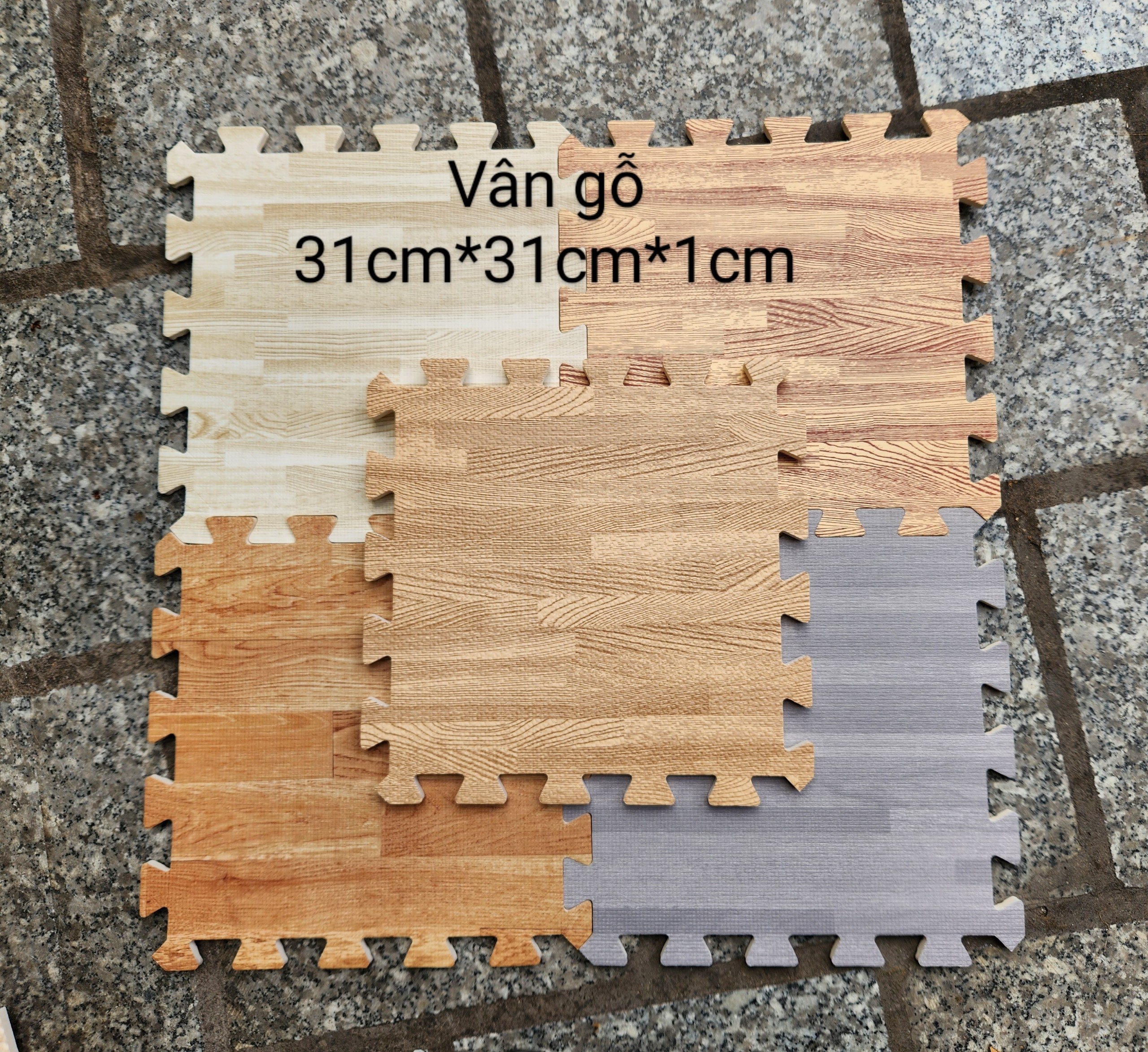 Thảm xốp vân gỗ, đá size 30x30 dày 1cm ( combo 2 thảm)