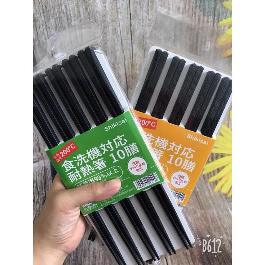 Combo 10 đôi đũa Nhật Bản - Shikisai chống mốc