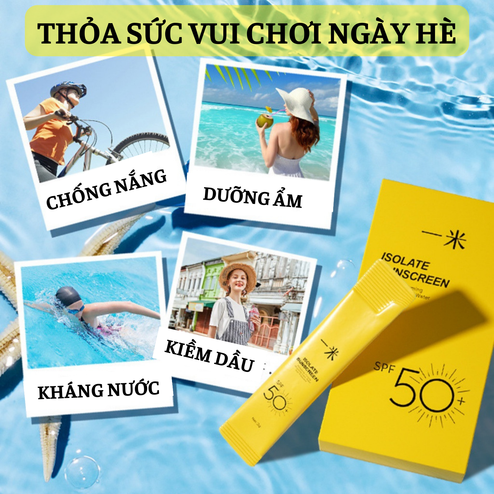 Kem chống nắng CĂNG BÓNG MỊN MÀNG chống nắng vượt trội ngăn 99%tiaUV dạng gói tiện lợi sữa dưỡng chống nắng