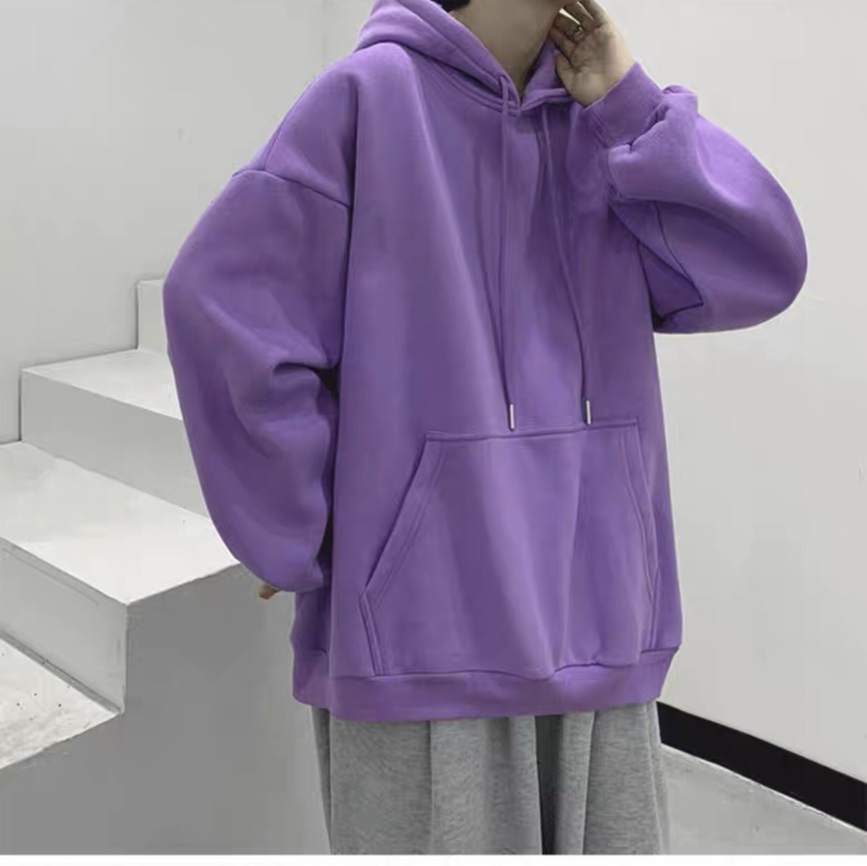 Áo Khoác Hoodie Unisex Trơn Nhiều Màu Form Rộng Chất Nỉ Dày Dặn Kiểu Dáng Hàn Quốc áo khoác nam form rộng đi học