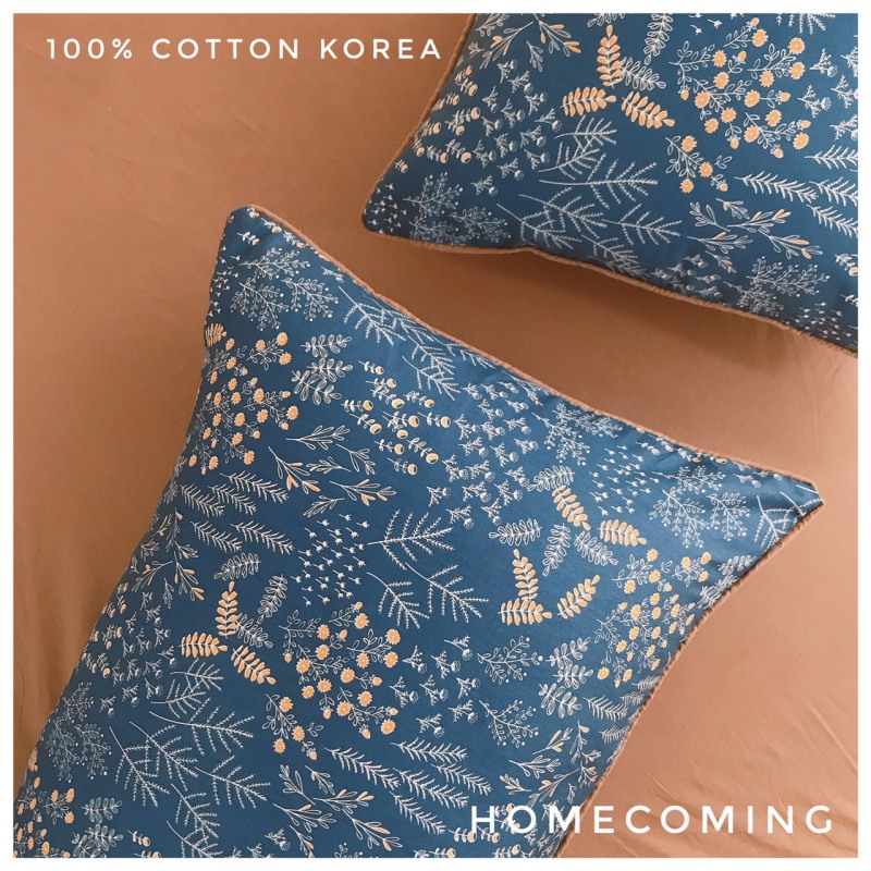 Vỏ gối nằm Cotton Hàn chuẩn họa tiết vintage kích thước 45x65cm 50x70cm thương hiệu Homecoming