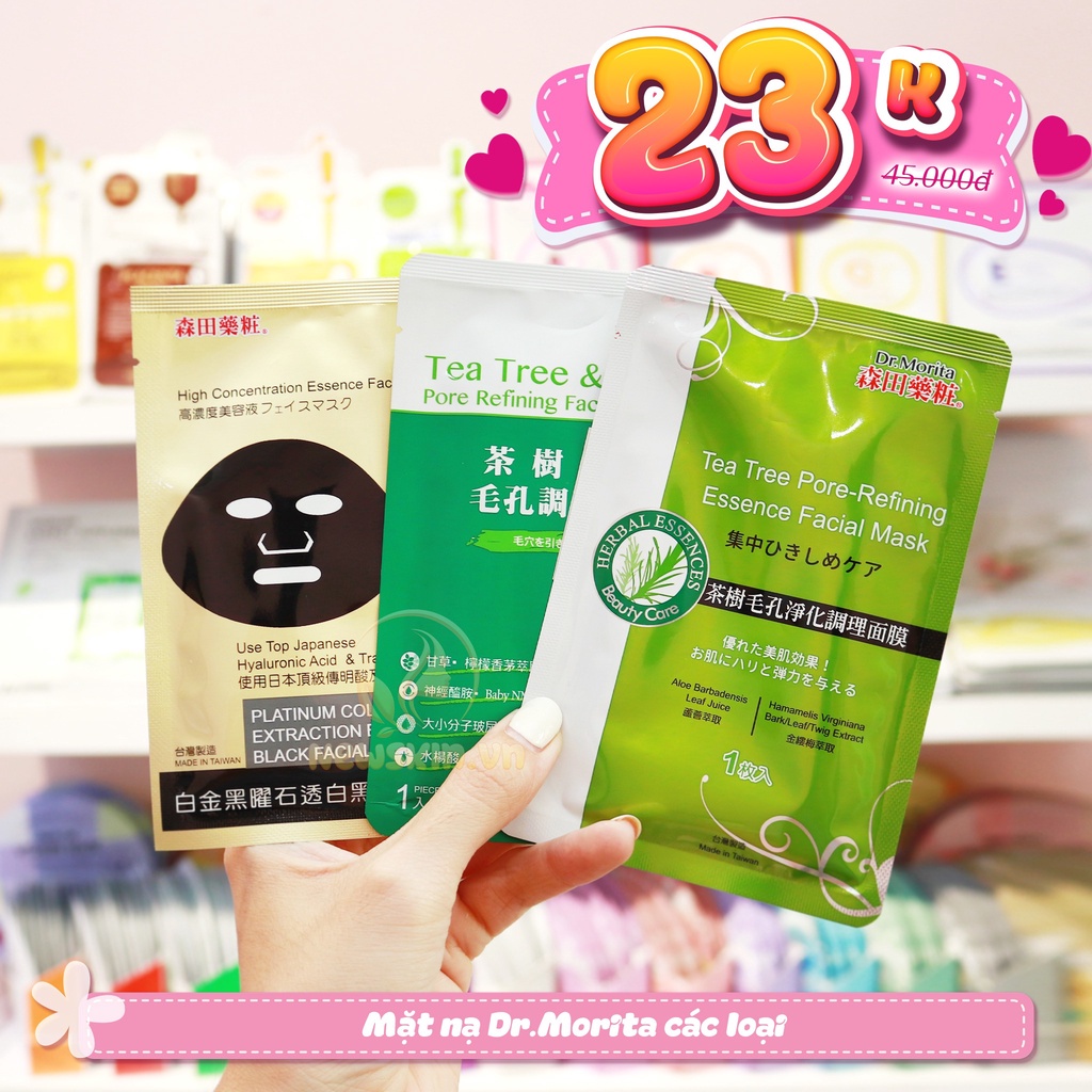 Mặt nạ Dr.Morita Tea Tree & Licorice (xanh lá) (Miếng)